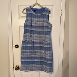 Talbots Blue and Lavender Striped Sleeveless Shift Dress